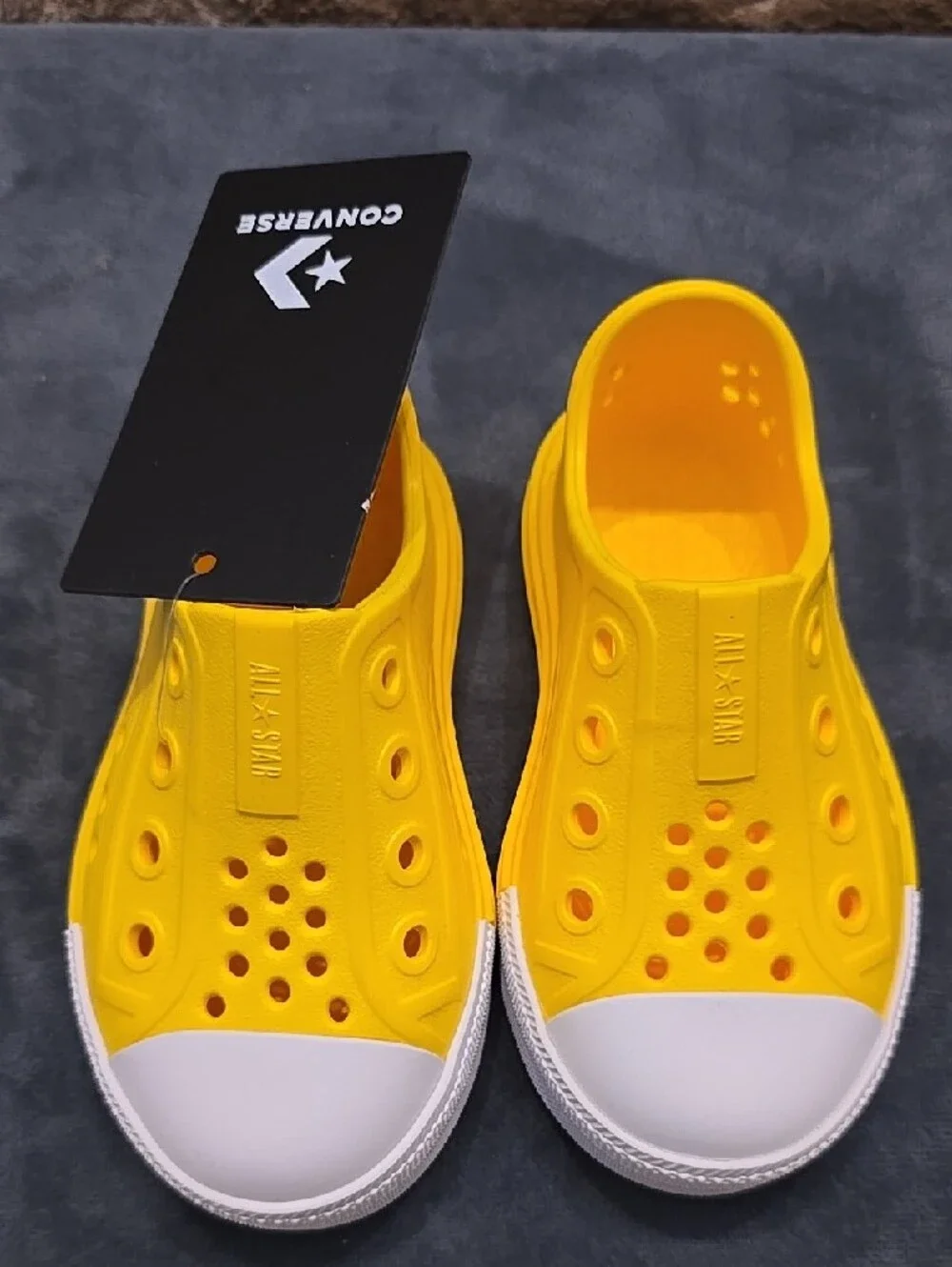Converse Kids Yellow Slip-On Water Clogs with White Toe